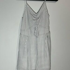 Japna White and Gray Striped Dress